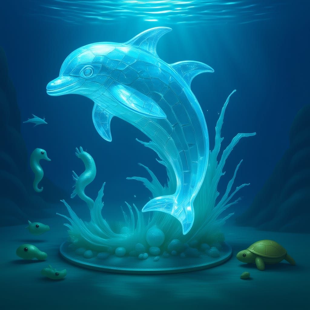  A colossal dolphin sculpture  