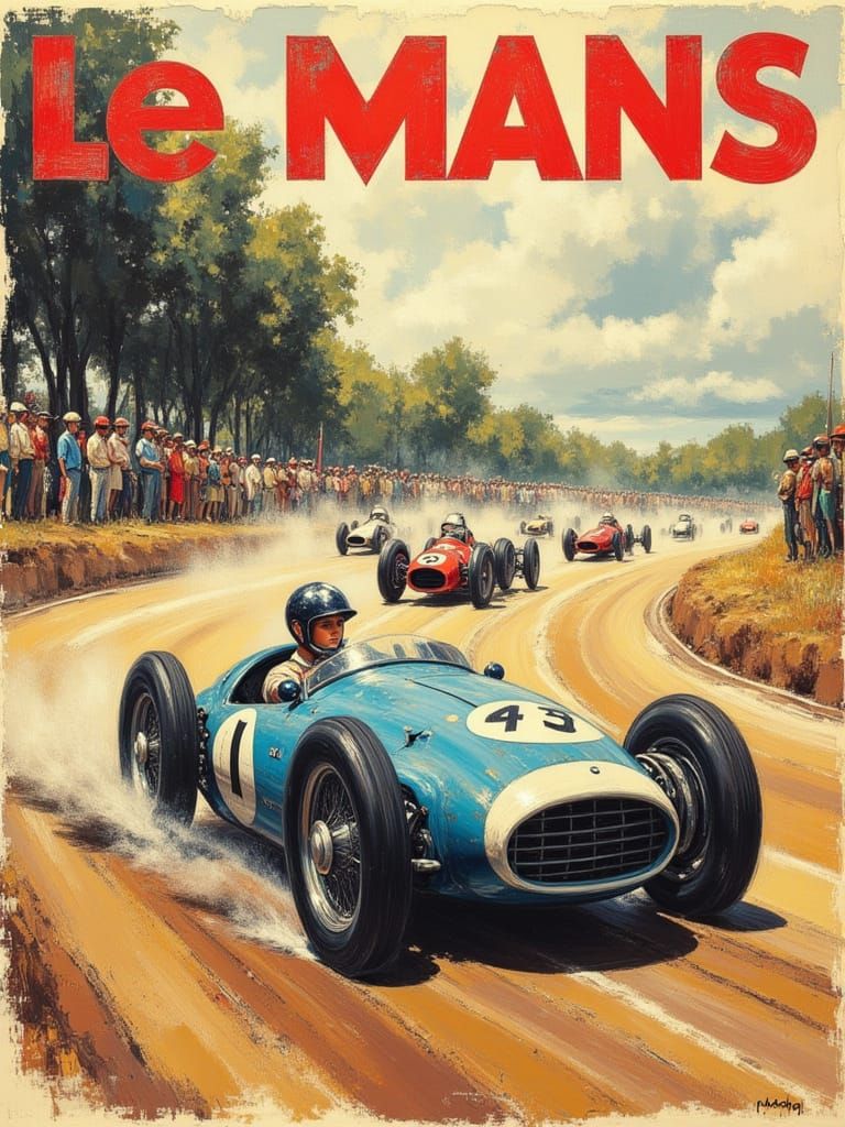Le Mans vintage car race poster  by @ArwenEvenstar