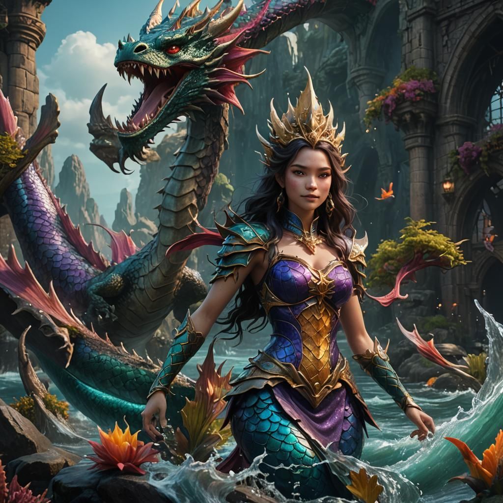 A dragon mermaid