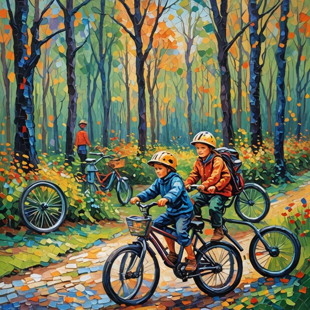 Children with bikes