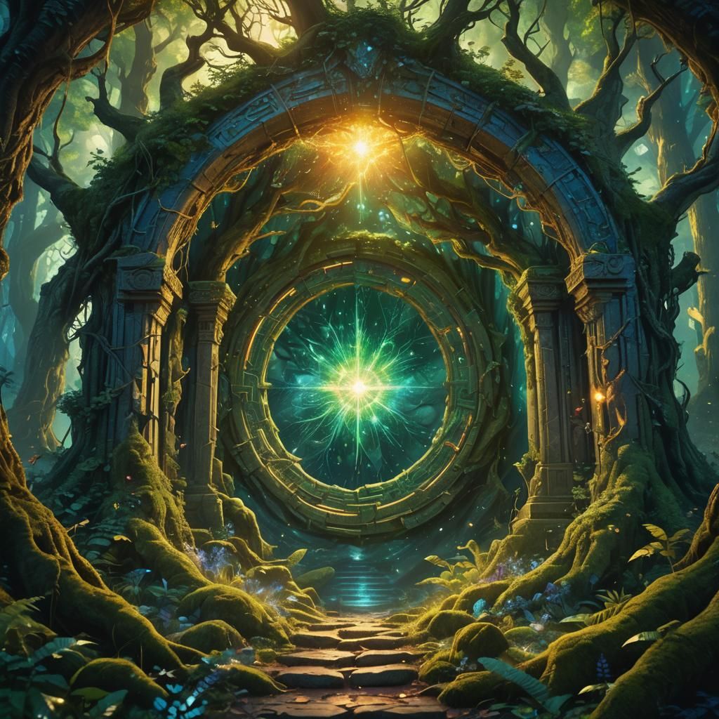 Mystical Portal Bursts Open in Ancient Forest