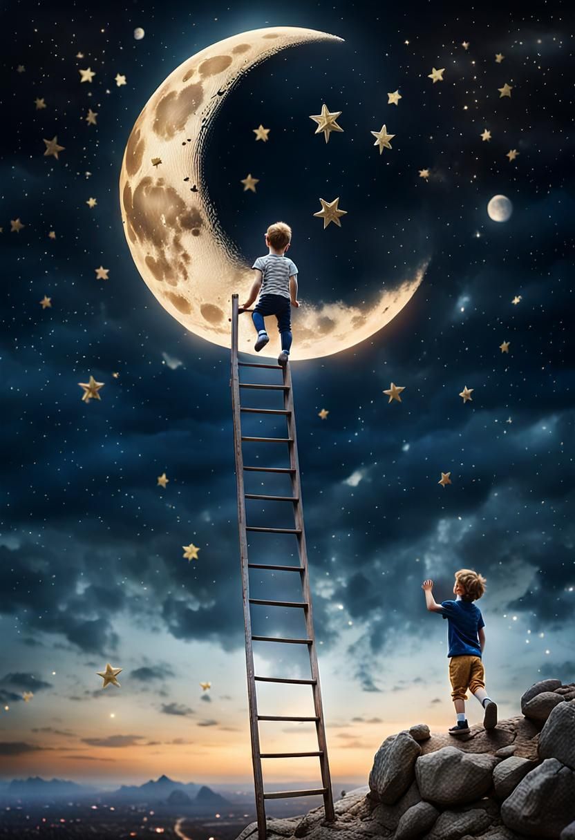 Climbing to the moon  by @TanYG