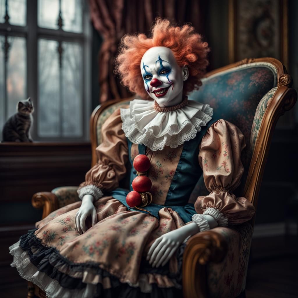 Porcelain Gothic Clown Doll  by @undefined