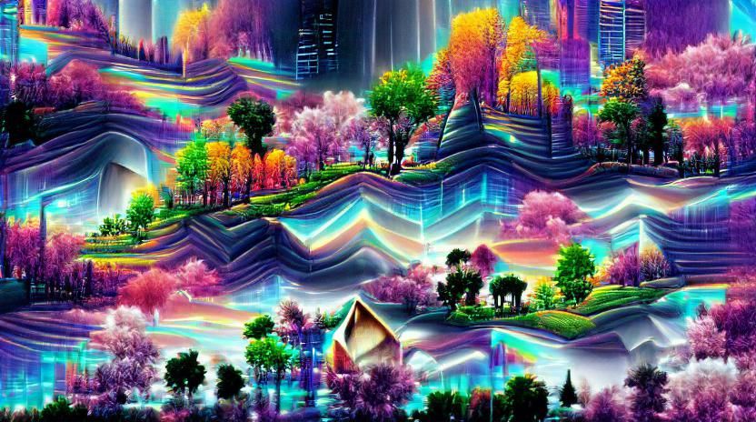 Hyperdetailed, synesthesia iridescent holographic geometric ...