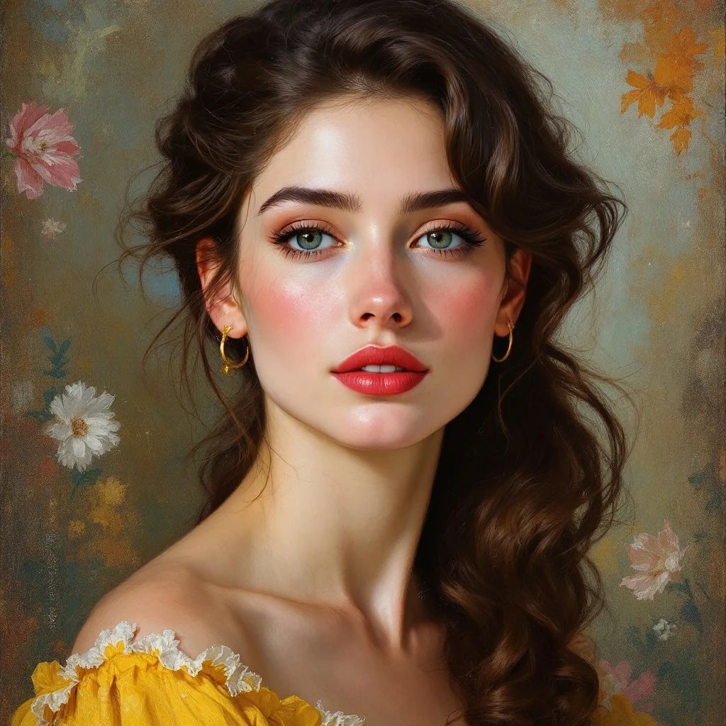 Portrait of a beautiful woman by Renoir