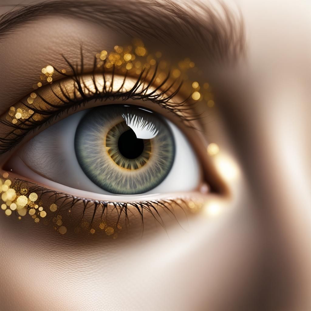 close up macro eye iris grey ,gold specs inside picture of  ...