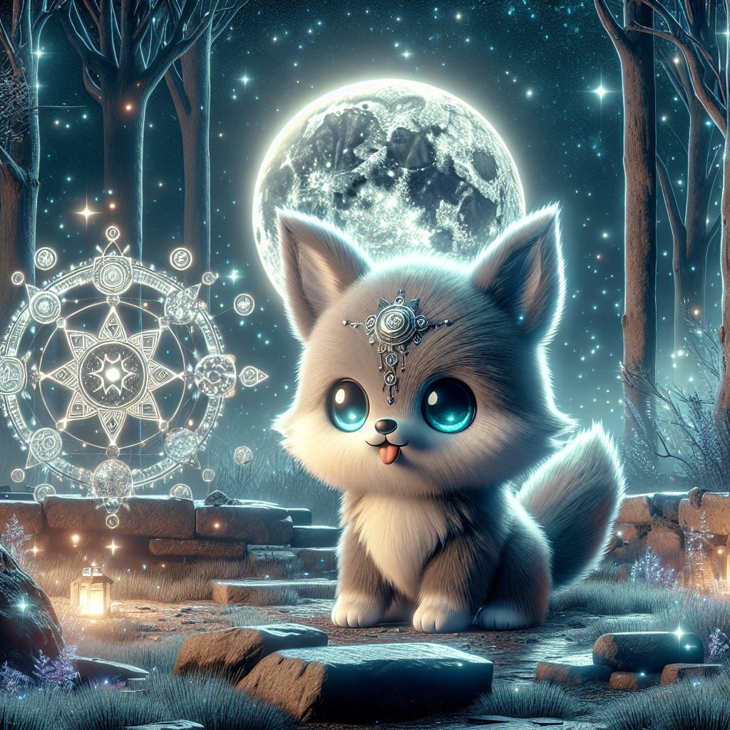 Chibi celestial wolf