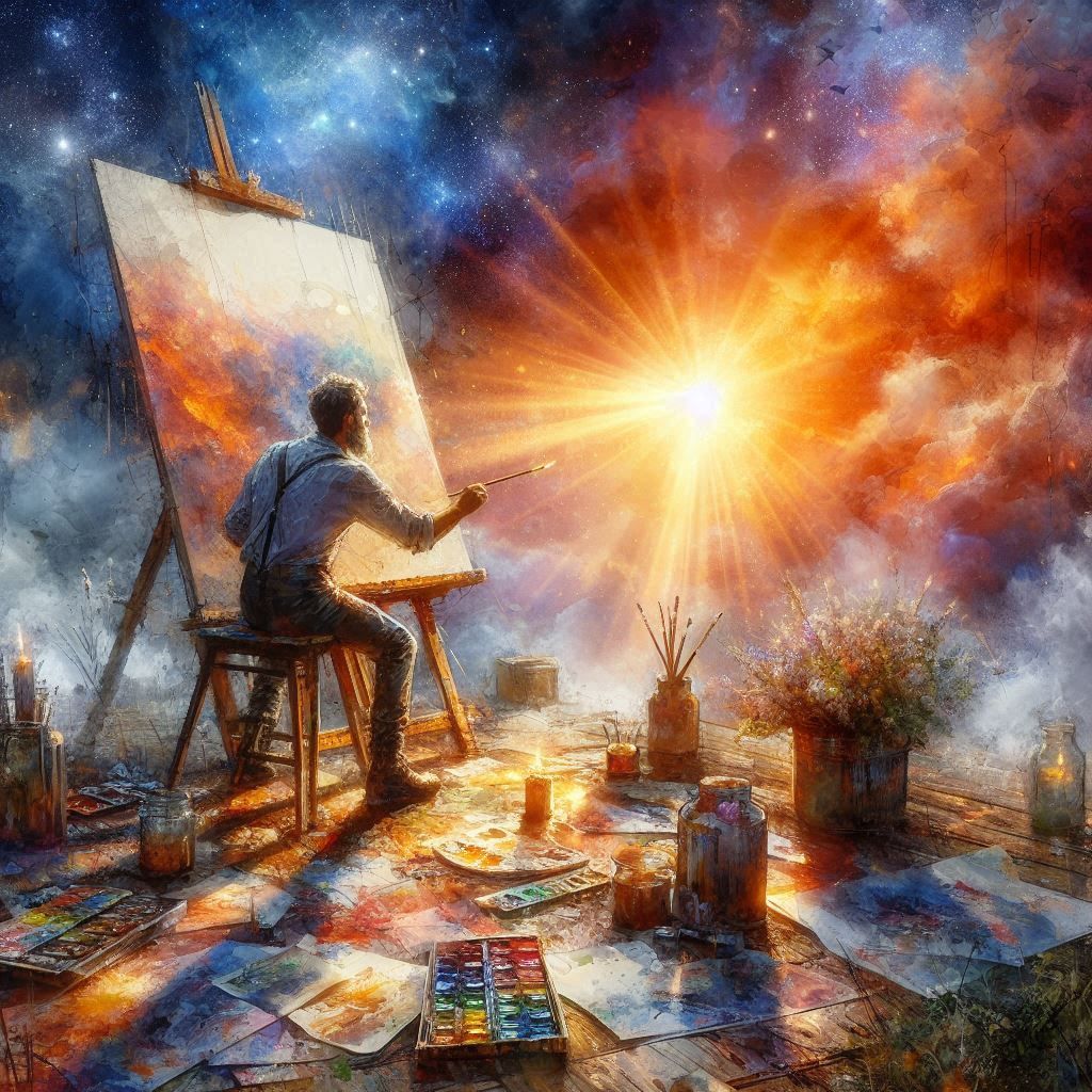 The artist in full creation