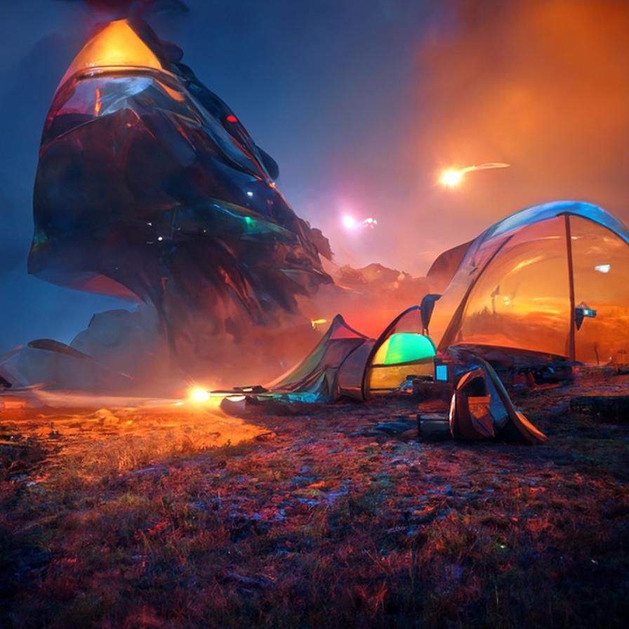 camping on an alien planet - AI Generated Artwork - NightCafe Creator