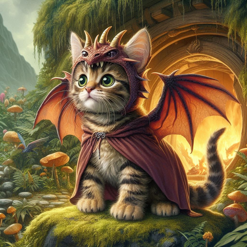 Middle-earth Playful Adorable Baby Lotr Kitten Dragon Costume Rascal 