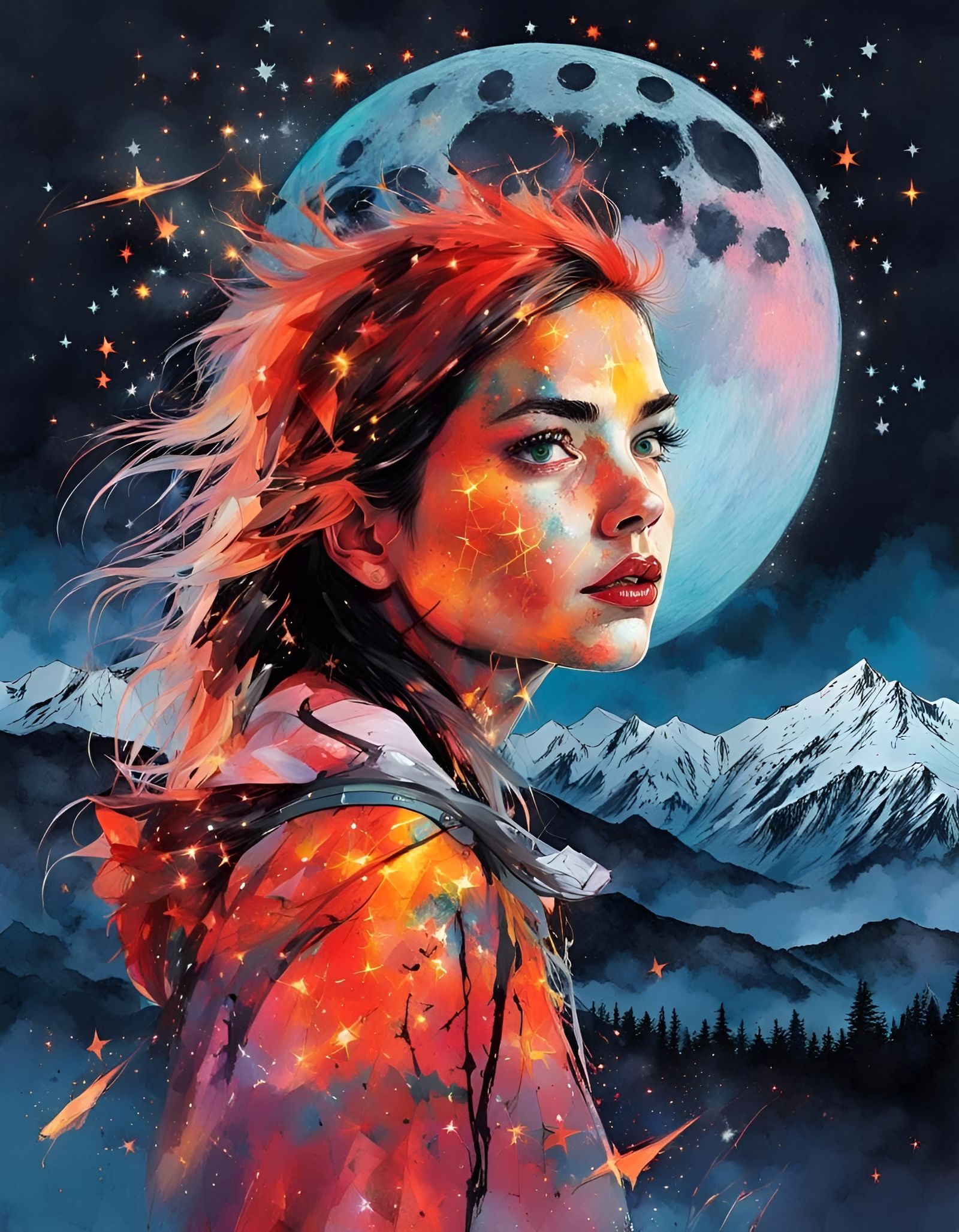 Moonlit Redhead  by @Lourse 