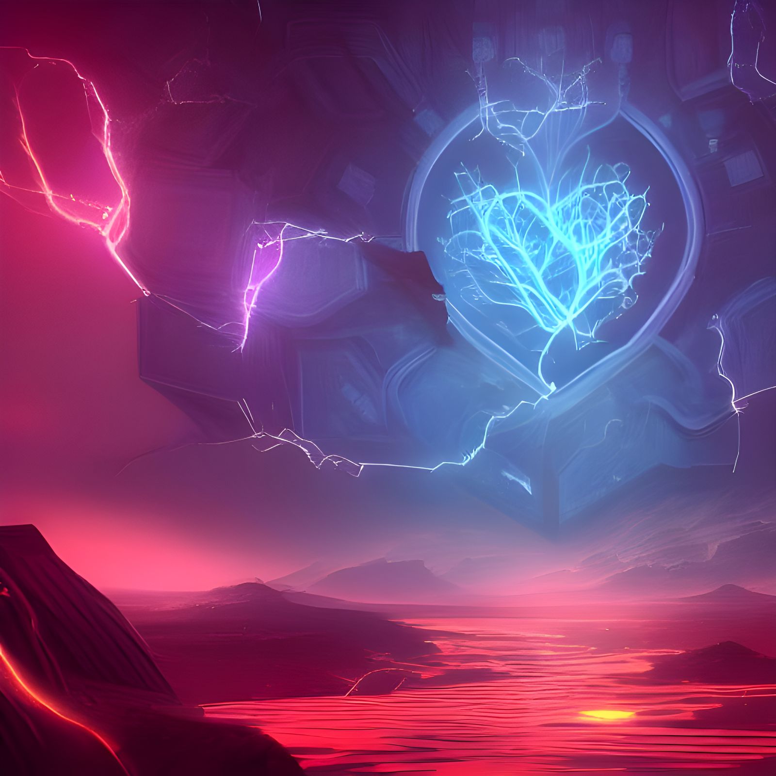 electric heart AI Generated Artwork NightCafe Creator