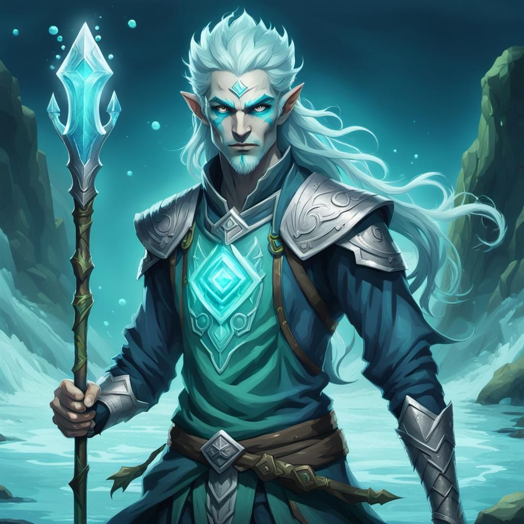 A male water genasi druid - AI Generated Artwork - NightCafe Creator