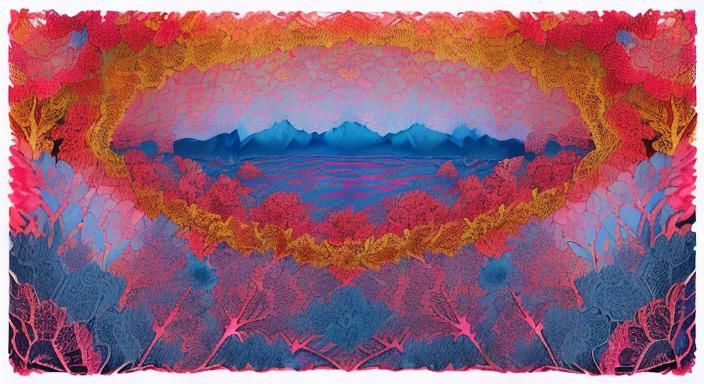 Sensual landscape (Virginia O'Keefe style: 1.6), (hyperdetai...