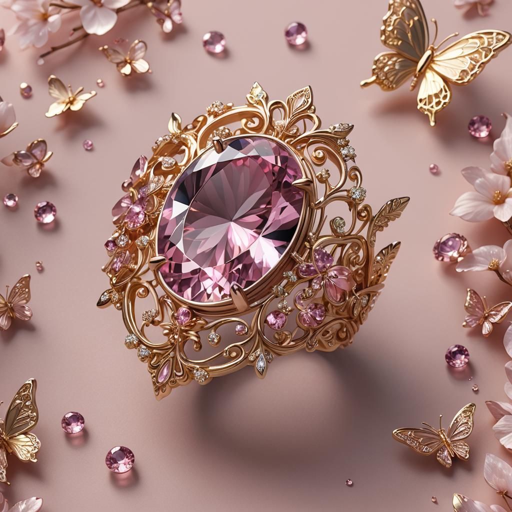 "Create exquisite ring featuring a delicate butterfly design...