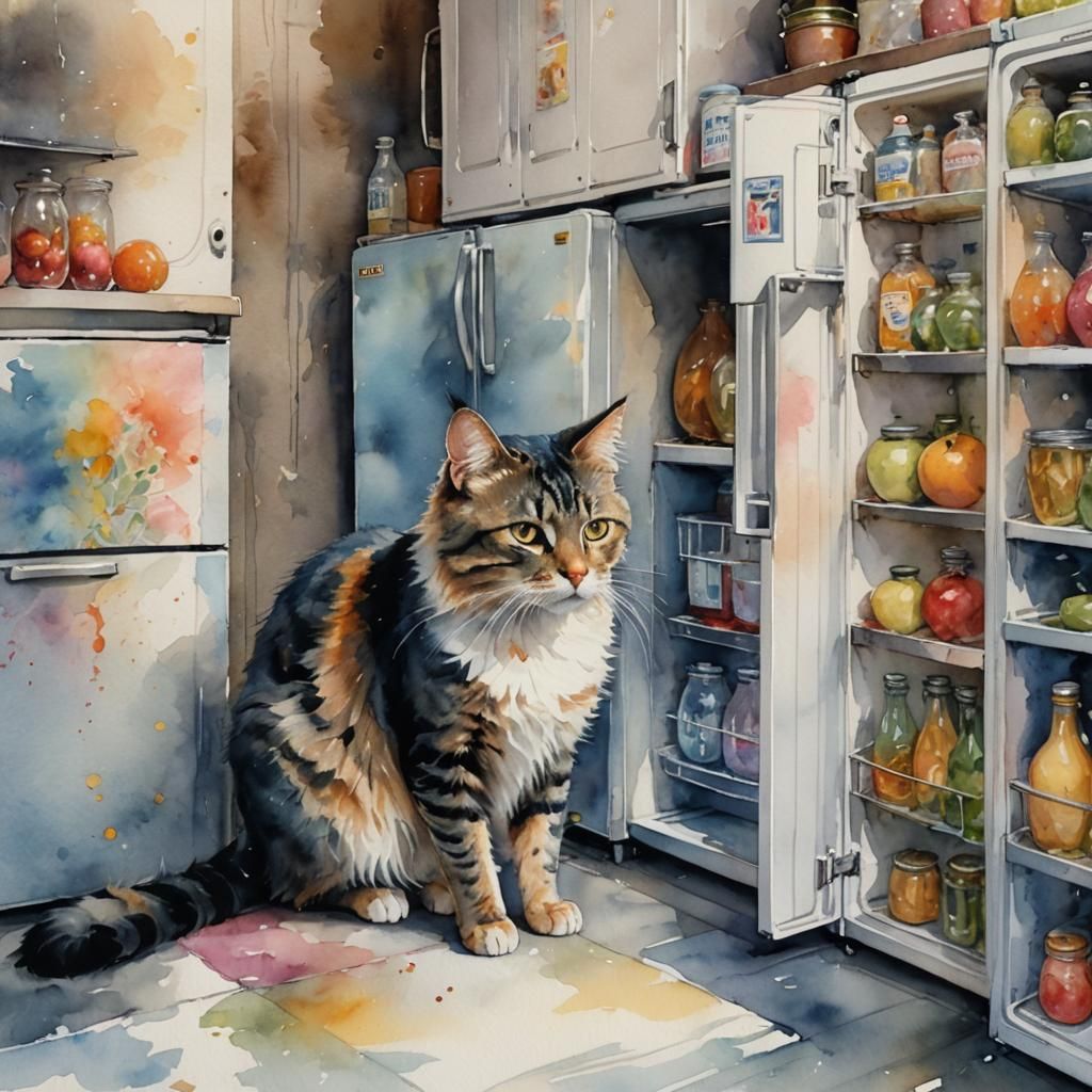 Poor Isys can't open the fridge