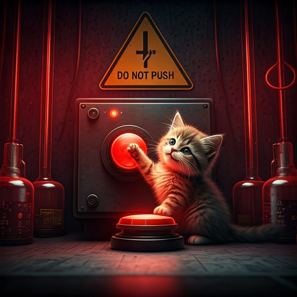 Bad kitty!  by @Lilsilverfish