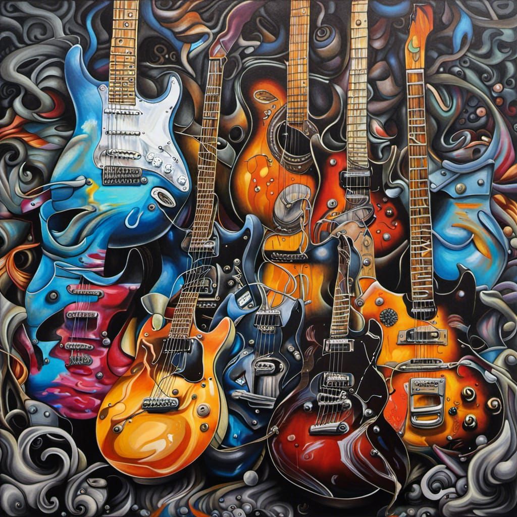 Guitar Madness AI Generated Artwork NightCafe Creator