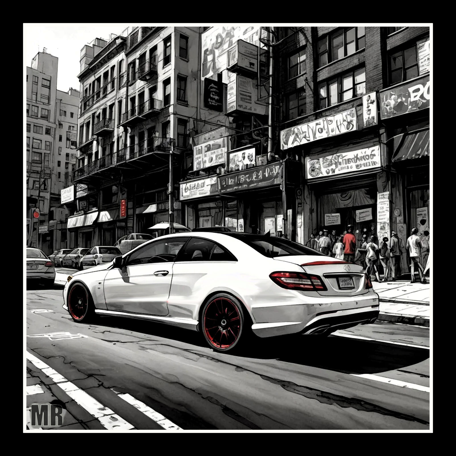 Mercedes Coupé Street Racer Rear view