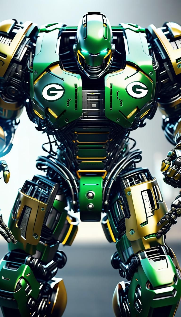 Green Bay Packbot Ready to Play - AI Generated Artwork - NightCafe Creator