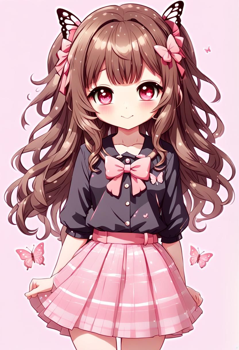 Pink Chibi Girl - AI Generated Artwork - NightCafe Creator