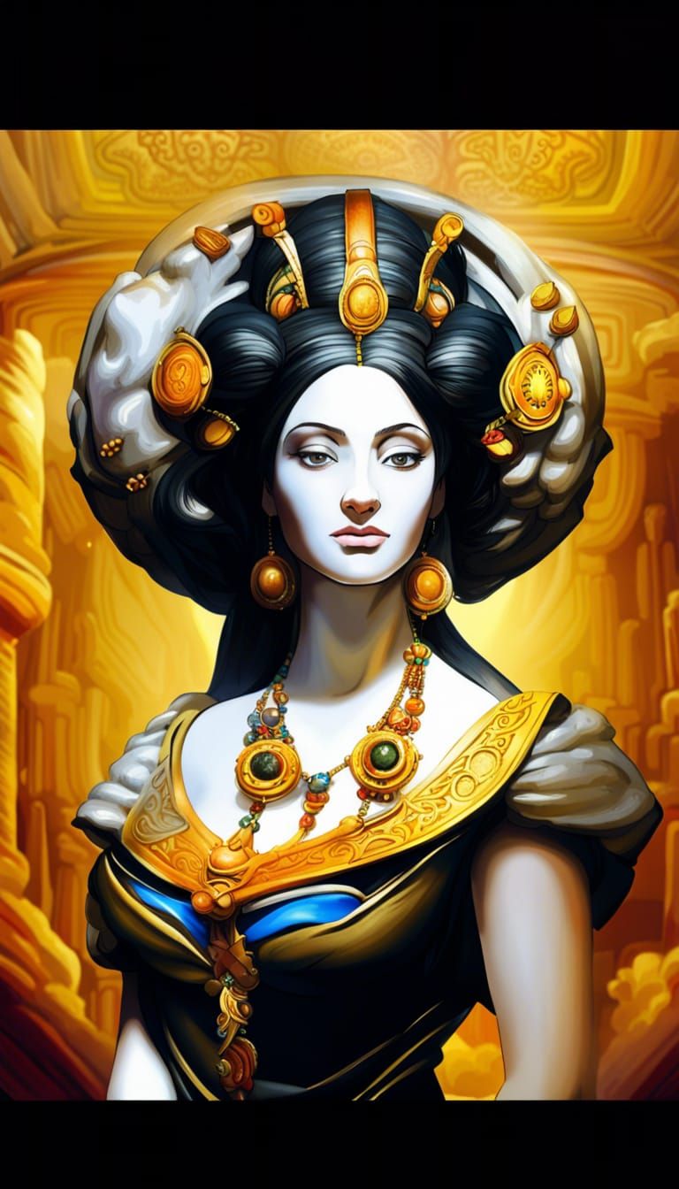 a neophyte priestess prepares herself to enter the inner cen...