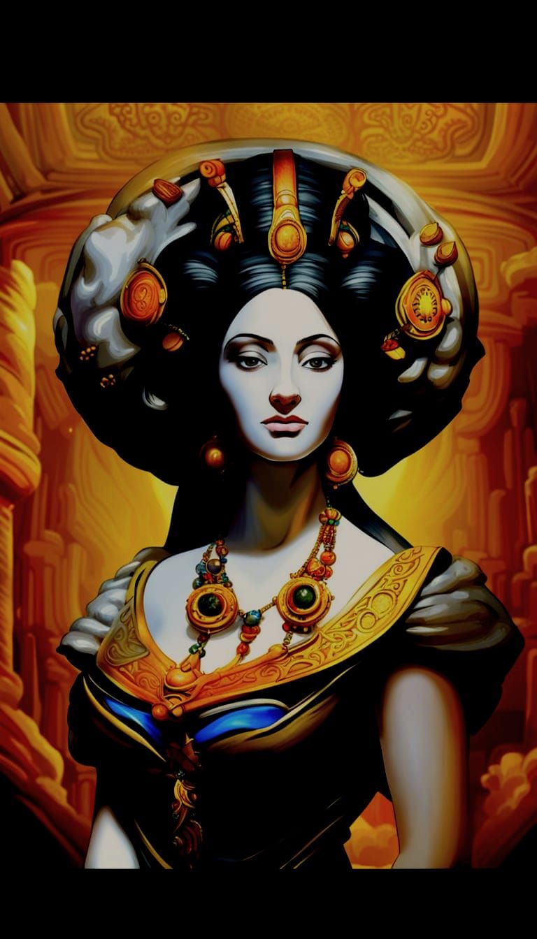 a neophyte priestess prepares herself to enter the inner cen...