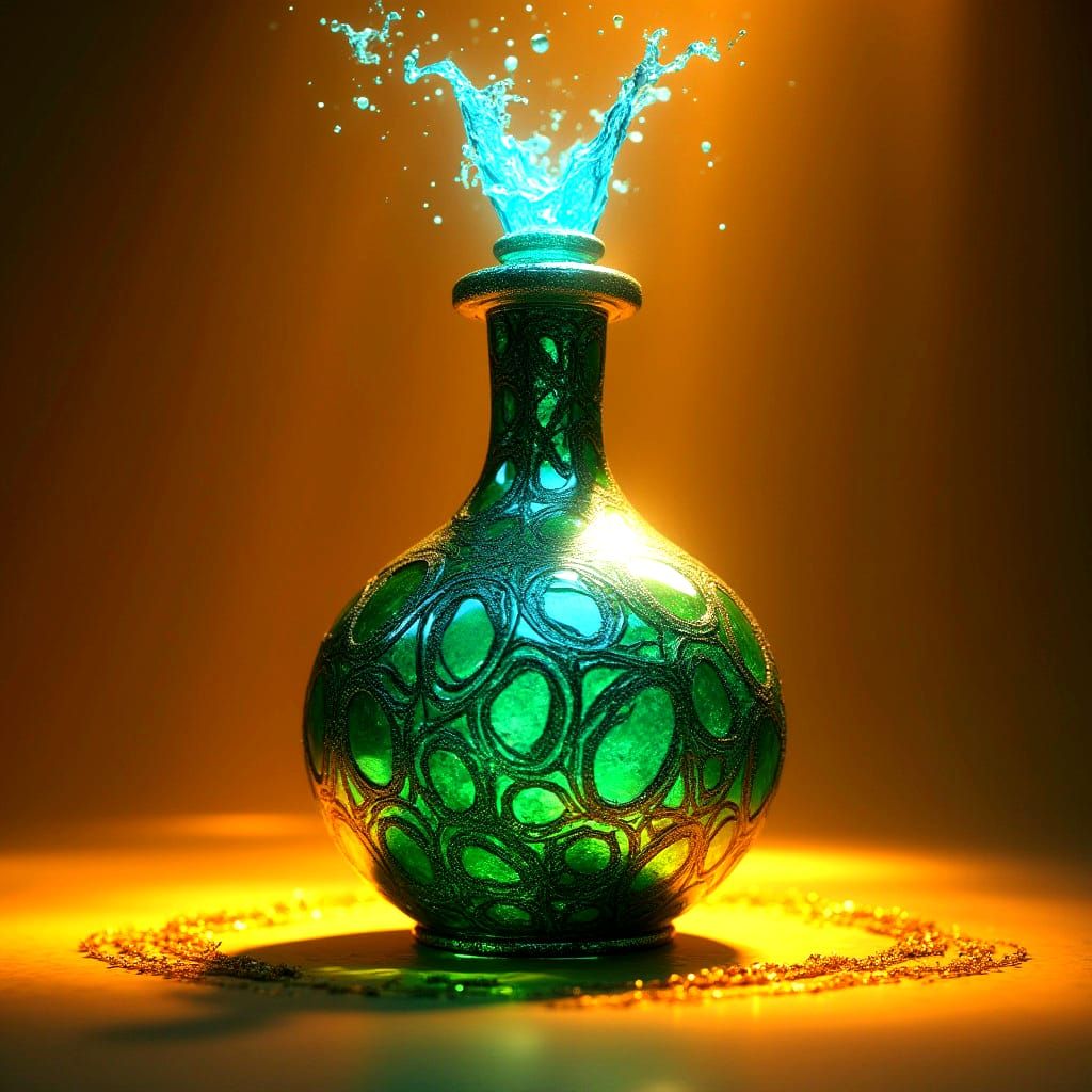 Fantastical Bottle in Detailed Matte Painting Style