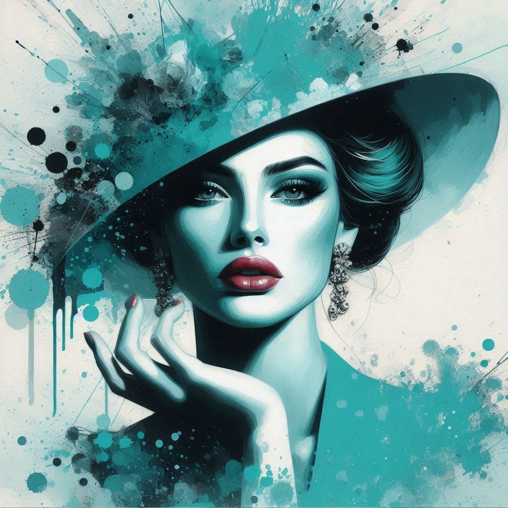 TURQUOISE  classy abstract portrait