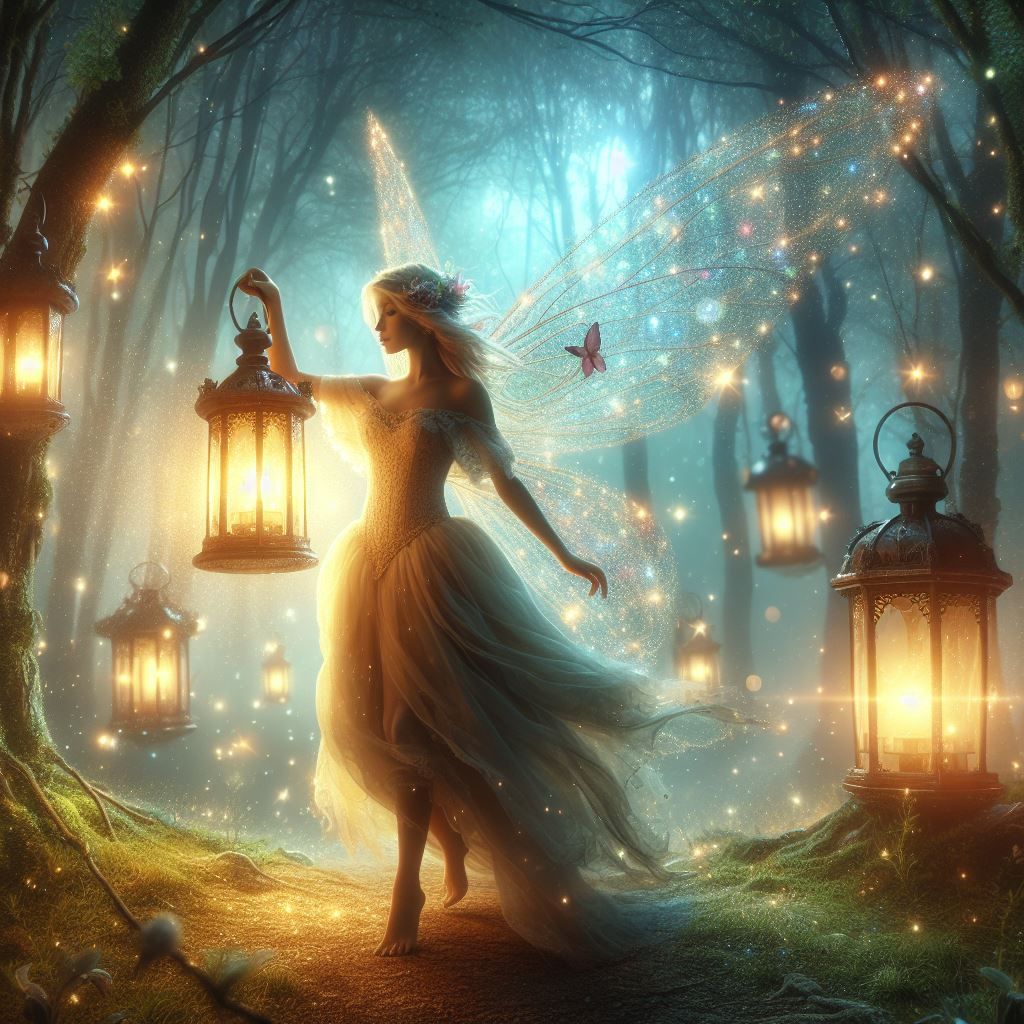 Fairy in enchanted forest