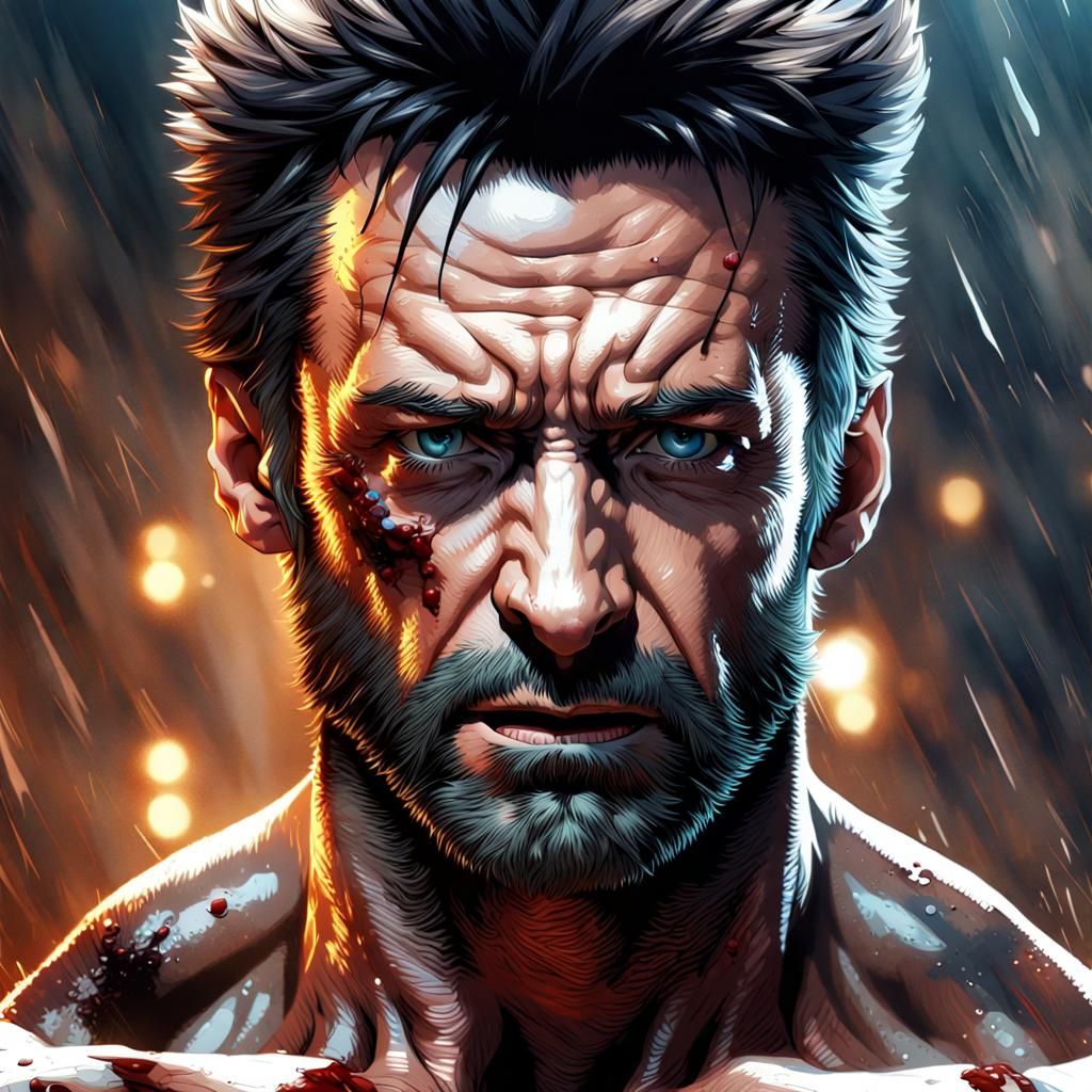 Wolverine Close-up Portrait (Hugh Jackman) - AI Generated Artwork ...