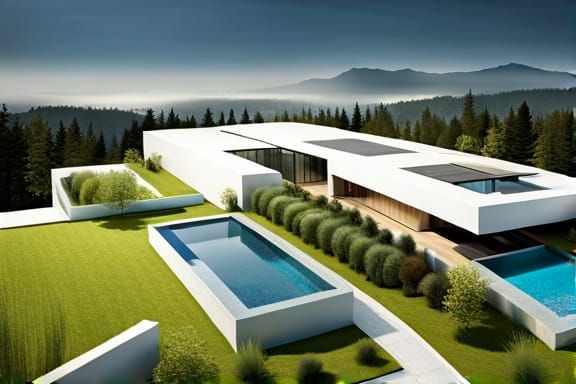 The landscape in 3D glas box ;
On first plan is de glass box...