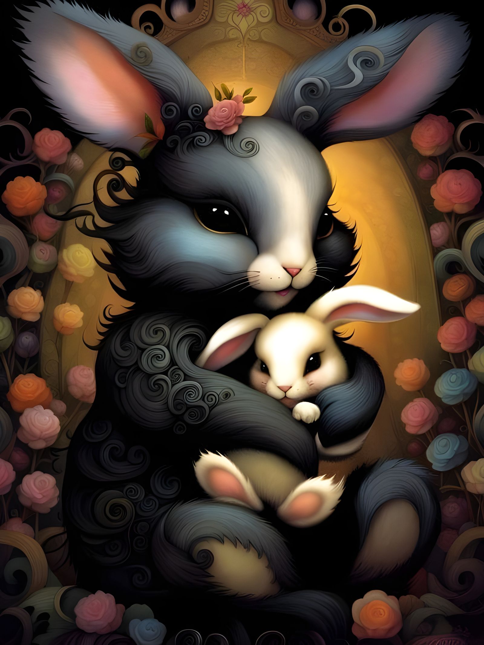 Bunny Hugs AI Generated Artwork NightCafe Creator