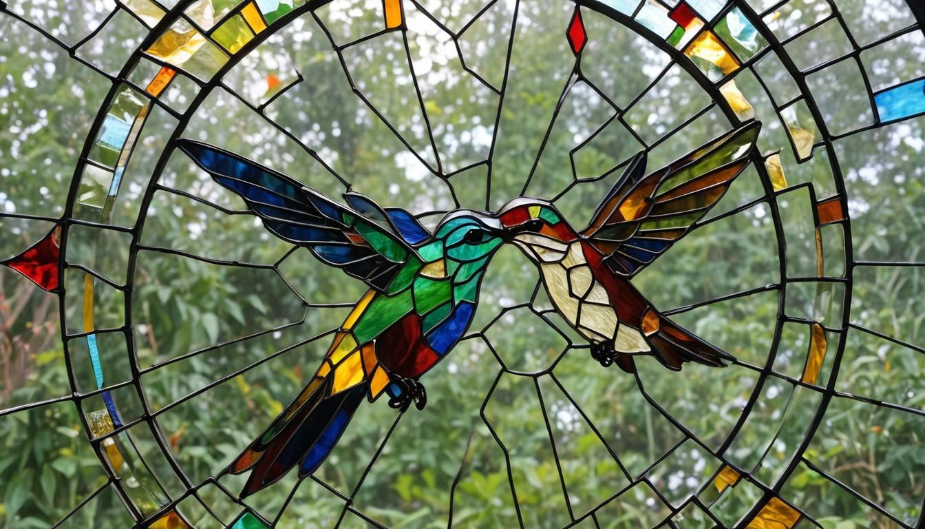 stained glass window ~ Hummingbird-Sunbird