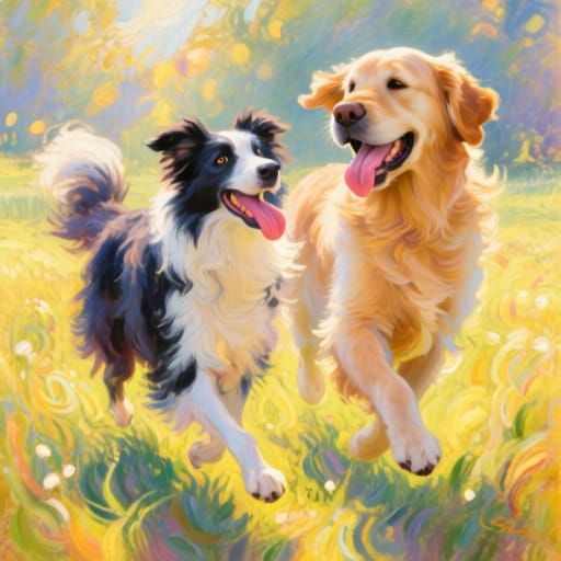 happy dogs  by @Nettypop