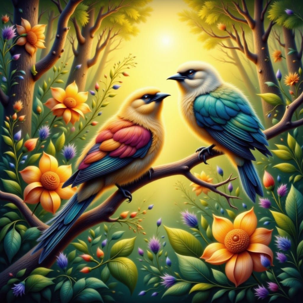 Exotic Animals Gather in Sunlit Jungle Clearing