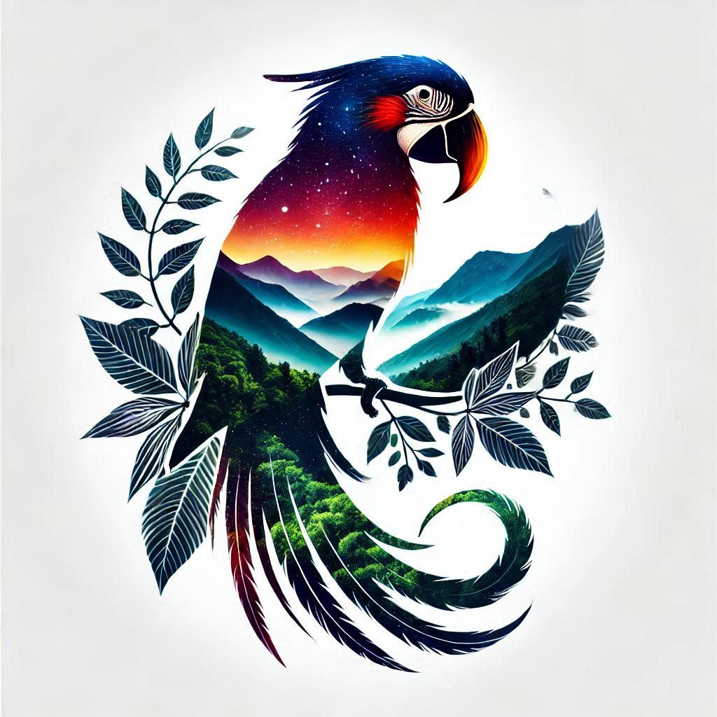 double exposure beautiful fantasy DALL-E 3 portrait landscape..