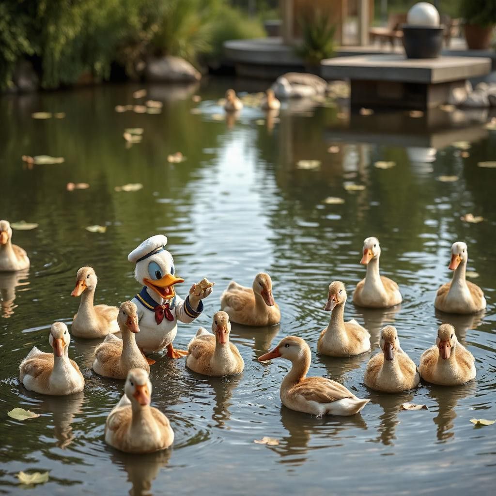 Donald Duck meets his family