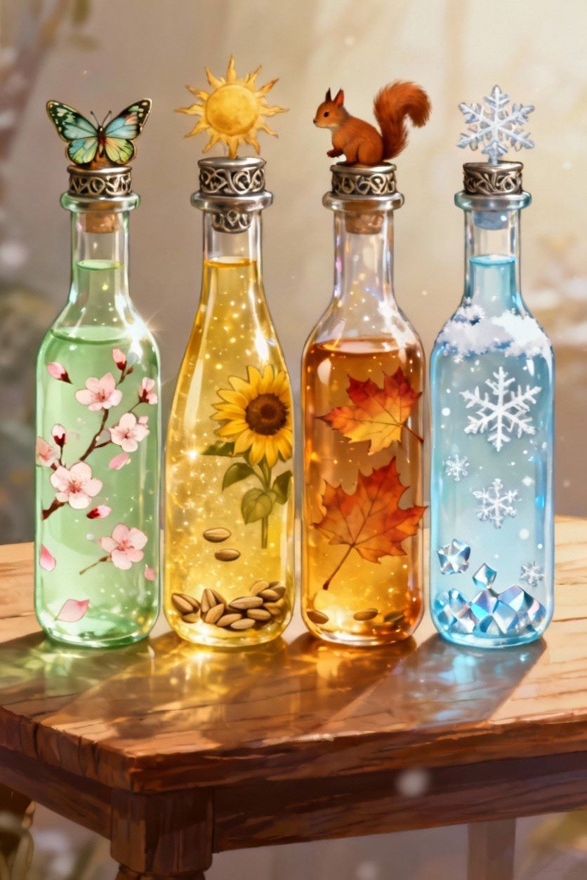 4 Ancient Bottles of Magic Potions: 1