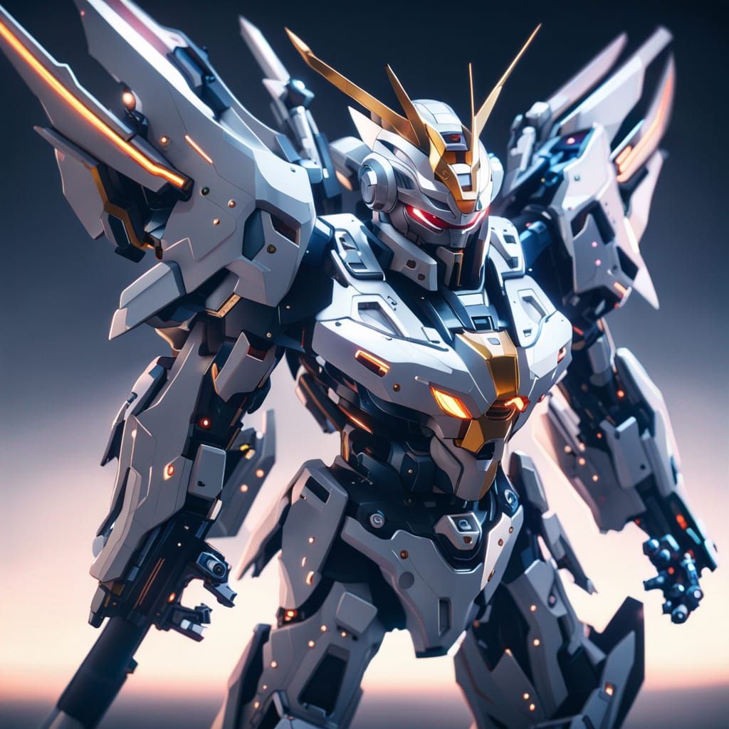 Gundam style Mecha - AI Generated Artwork - NightCafe Creator