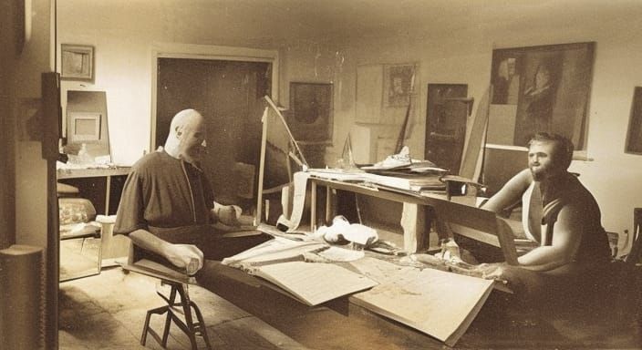 Man in his studio