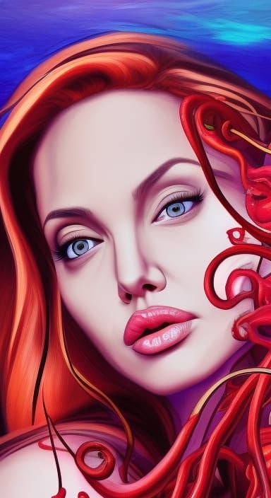 Angelina Jolie (?) AI ChatBot with the body of a voluptuous,...