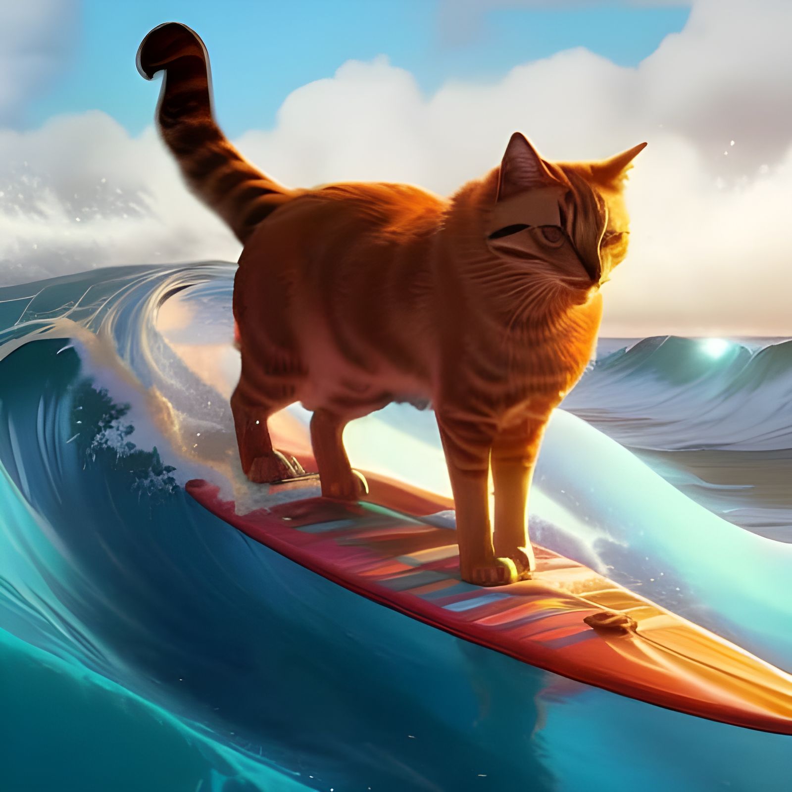 Surfin' Cat - AI Generated Artwork - NightCafe Creator