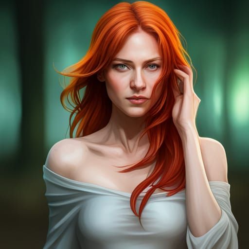 Portrait of a redhead woman