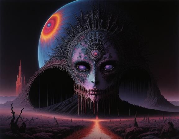 Dust Beyond Eden ., artwork by Zdzislaw Beksinski, Gerald Sc...
