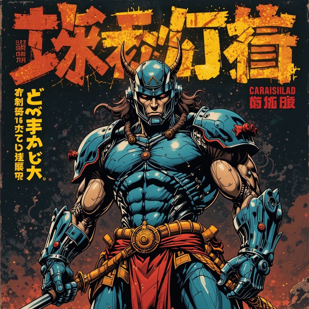 Retro manga comic cover