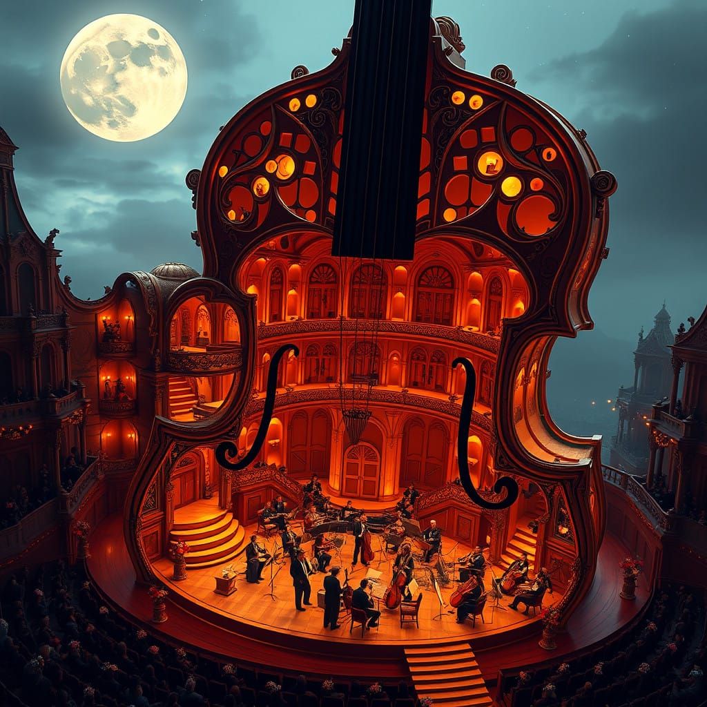 Orchestra on a violin stage  by @Luan