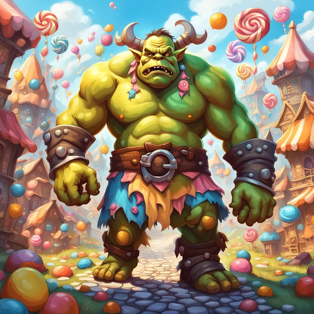 Mr ogre in candy land🤭 - AI Generated Artwork - NightCafe Creator