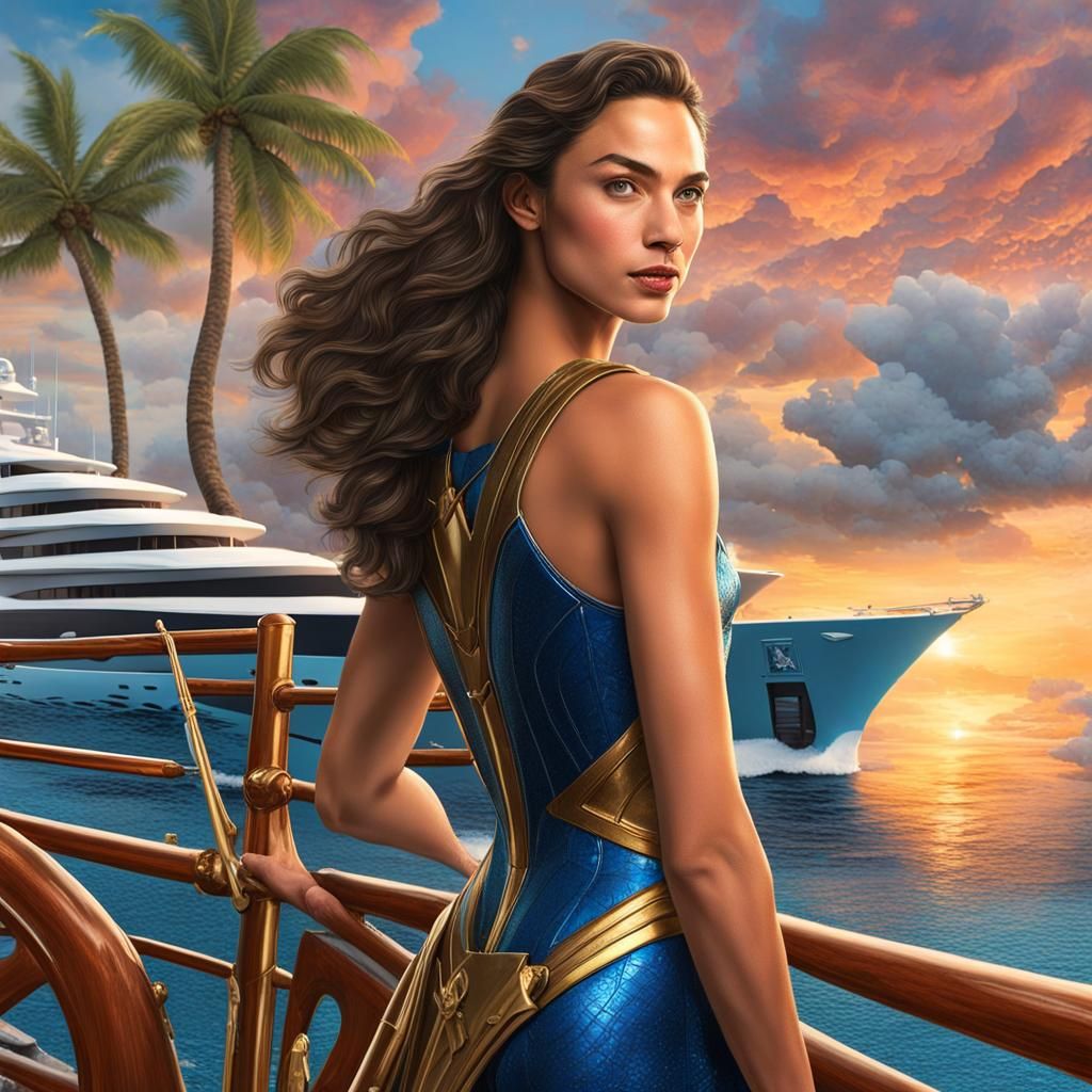 Supergirl in a Yacht on Vacation - AI Generated Artwork - NightCafe Creator