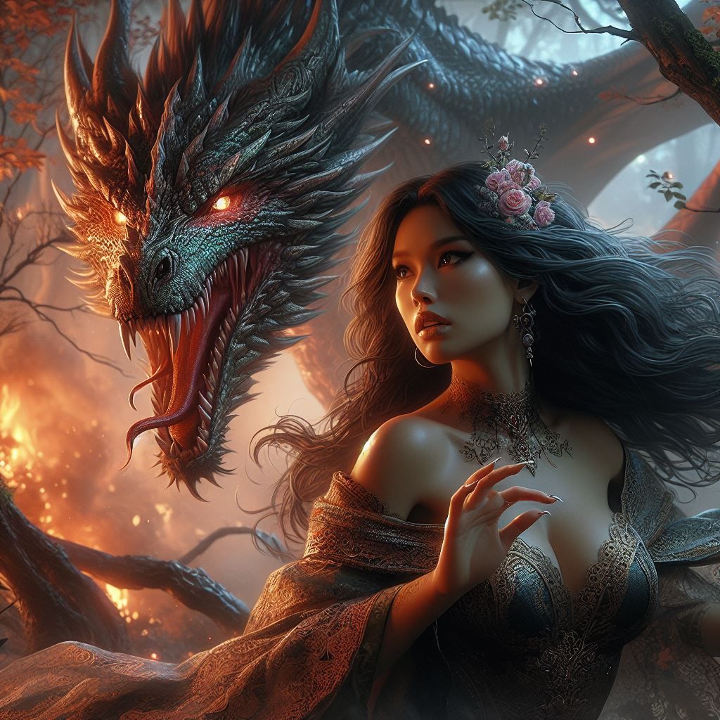 Woman  and Dragon